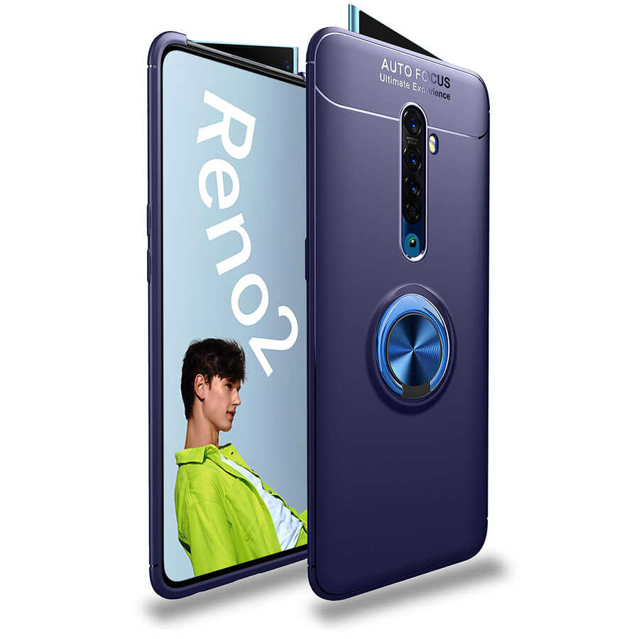Oppo Reno 2Z Kılıf Zore Ravel Silikon Kapak Siyah-Kırmızı
