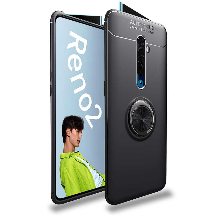 Oppo Reno 2Z Kılıf Zore Ravel Silikon Kapak Siyah