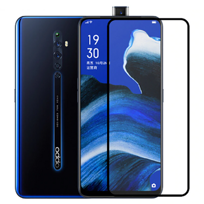 Oppo Reno 2Z Zore Kenarları Kırılmaya Dayanıklı Cam Ekran Koruyucu Siyah