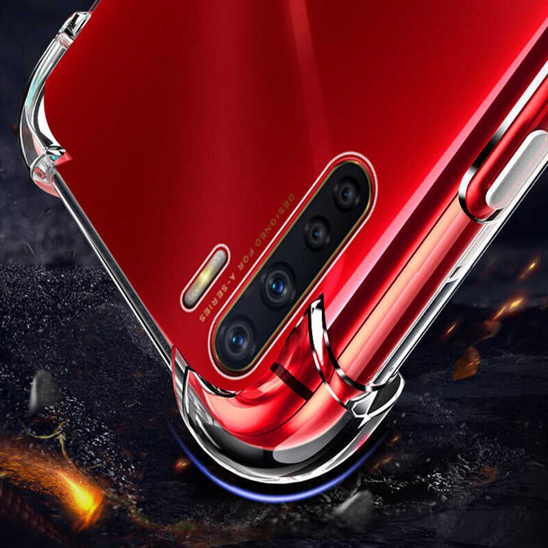 Oppo Reno 3 Kılıf Zore Nitro Anti Shock Silikon Renksiz