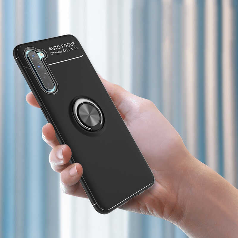 Oppo Reno 3 Kılıf Zore Ravel Silikon Kapak Siyah