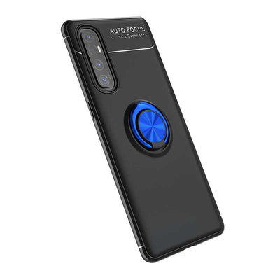 Oppo Reno 3 Pro 5G Kılıf Zore Ravel Silikon Kapak Siyah-Mavi