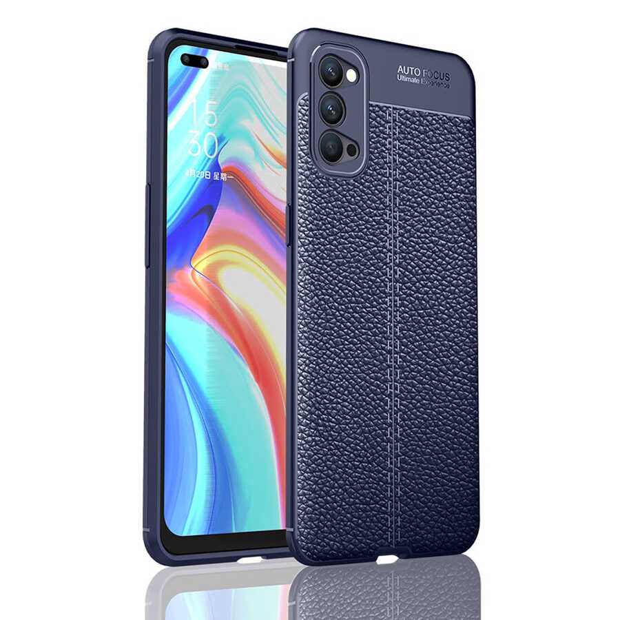 Oppo Reno 4 Kılıf Zore Niss Silikon Kapak Lacivert