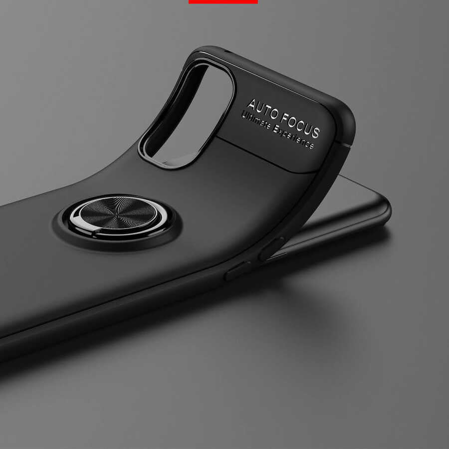 Oppo Reno 4 Kılıf Zore Ravel Silikon Kapak Siyah-Kırmızı