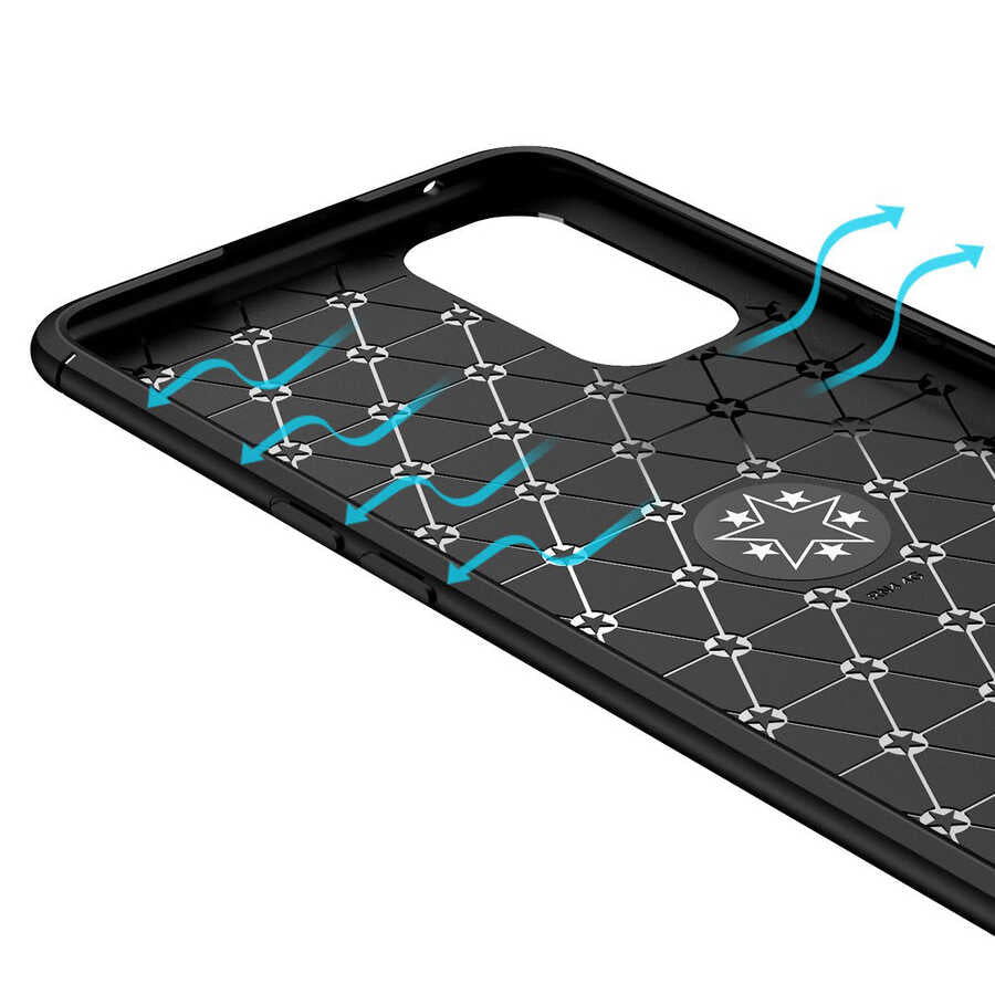 Oppo Reno 4 Kılıf Zore Ravel Silikon Kapak Siyah