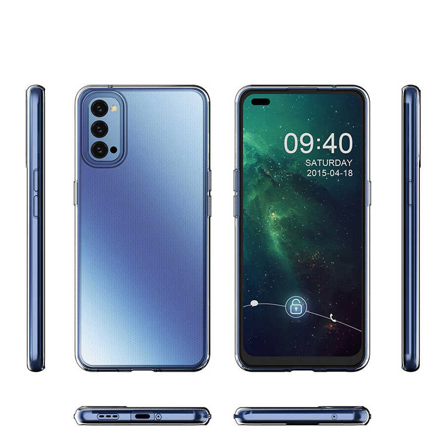 Oppo Reno 4 Kılıf Zore Süper Silikon Kapak Renksiz