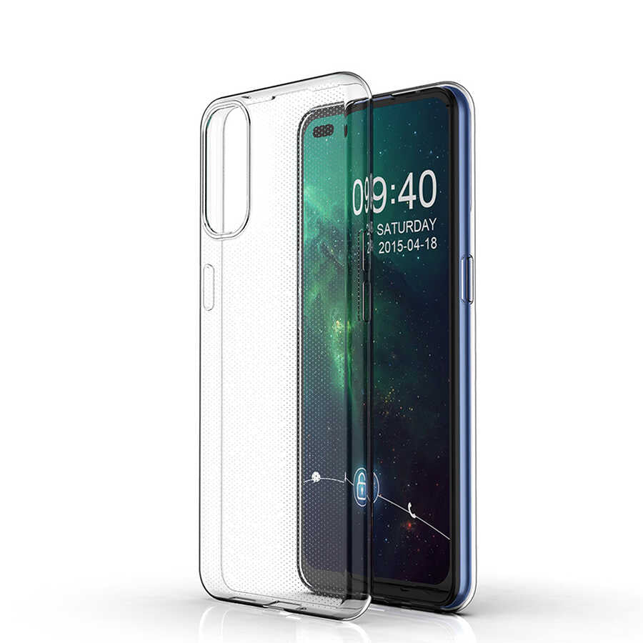 Oppo Reno 4 Kılıf Zore Süper Silikon Kapak Renksiz