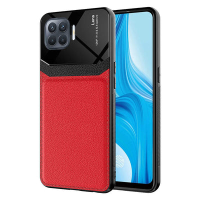 Oppo Reno 4 Lite Kılıf Zore Emiks Kapak Kırmızı