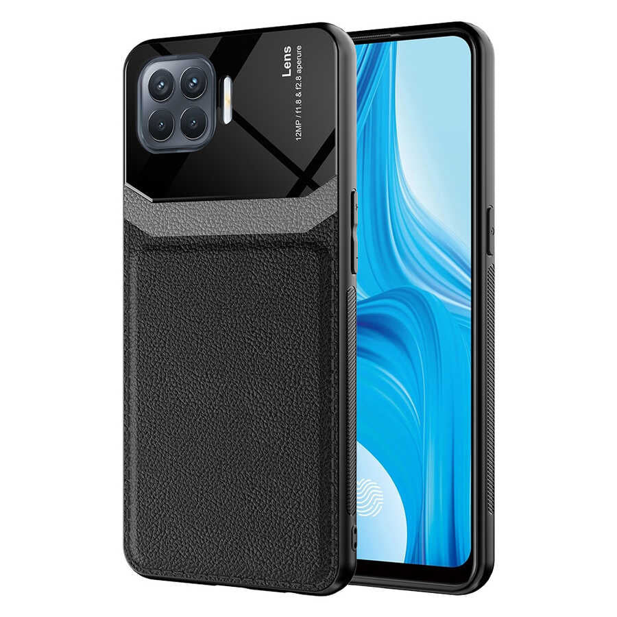 Oppo Reno 4 Lite Kılıf Zore Emiks Kapak Siyah