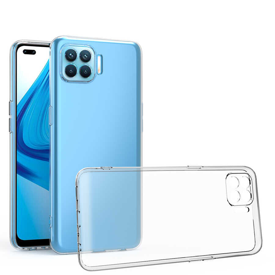 Oppo Reno 4 Lite Kılıf Zore Kamera Korumalı Süper Silikon Kapak Renksiz
