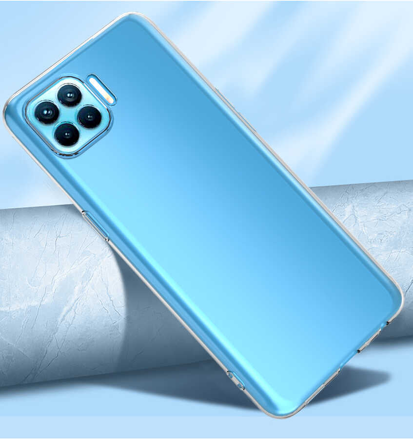 Oppo Reno 4 Lite Kılıf Zore Kamera Korumalı Süper Silikon Kapak Renksiz