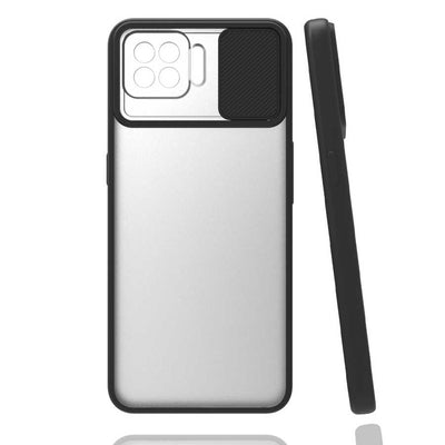Oppo Reno 4 Lite Kılıf Zore Lensi Kapak Siyah