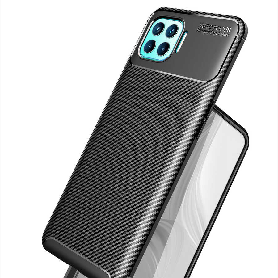 Oppo Reno 4 Lite Kılıf Zore Negro Silikon Kapak Lacivert