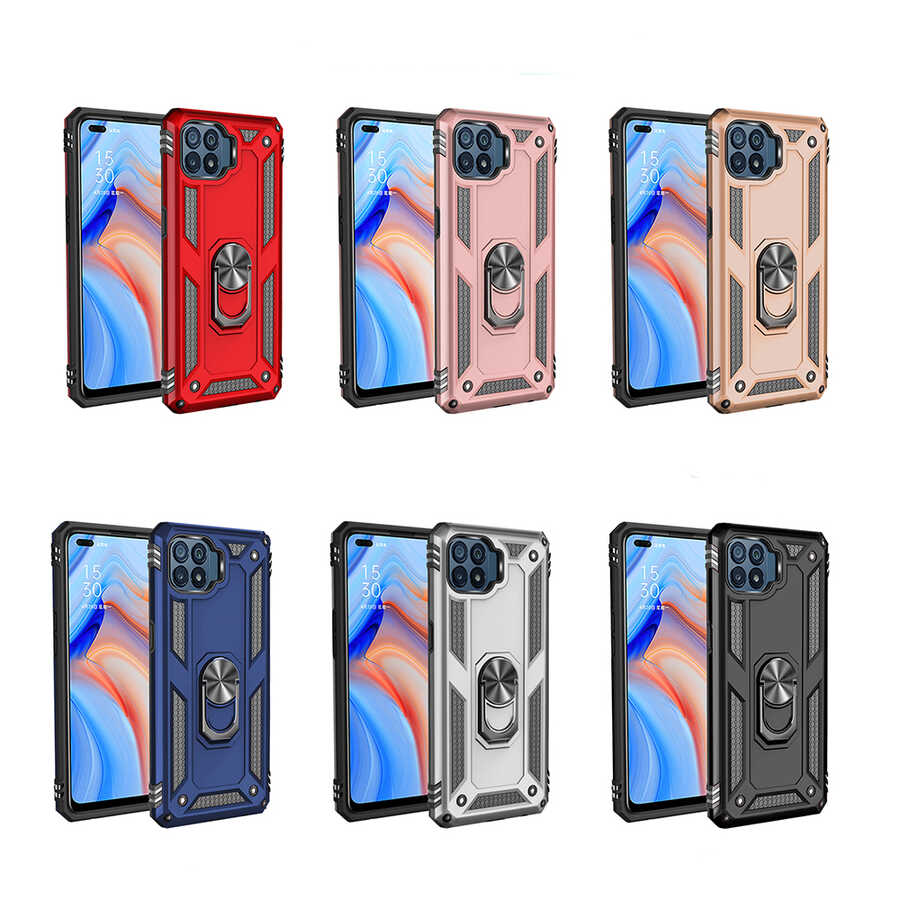 Oppo Reno 4 Lite Kılıf Zore Vega Kapak Kırmızı