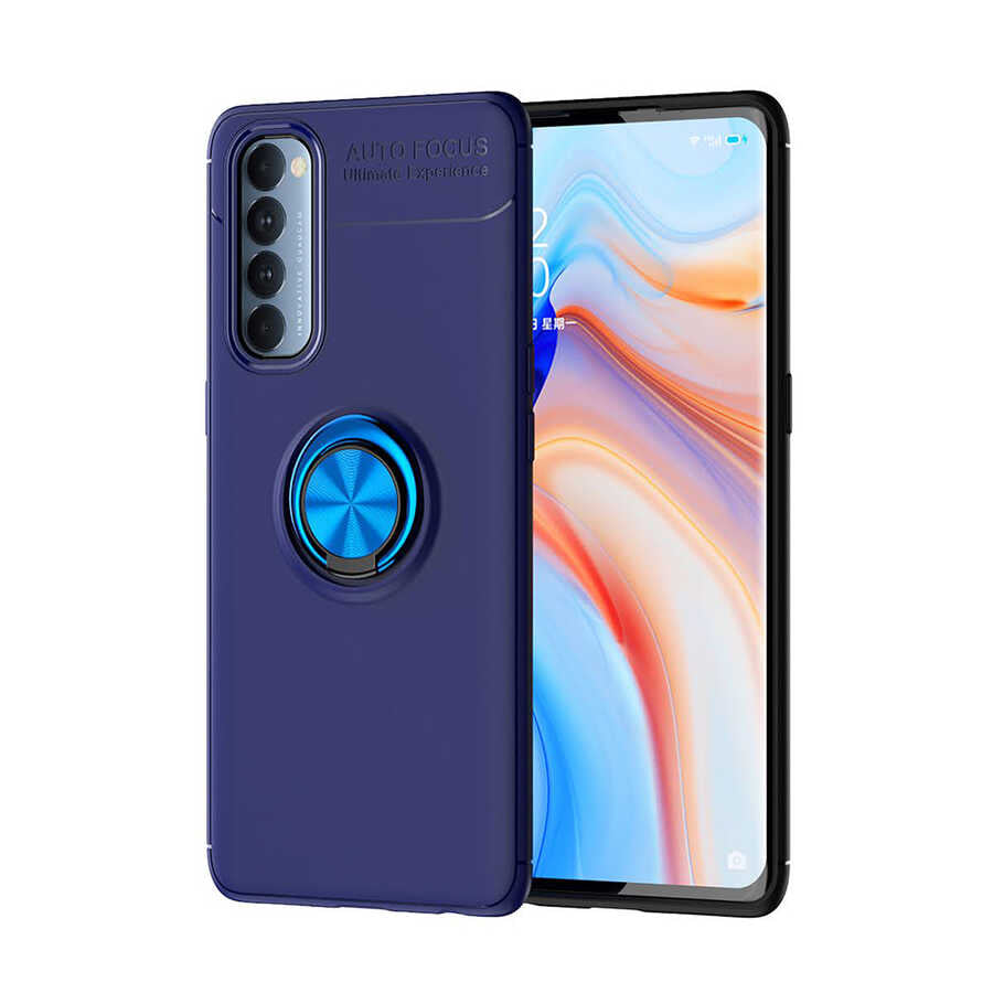 Oppo Reno 4 Pro 4G Kılıf Zore Ravel Silikon Kapak Mavi