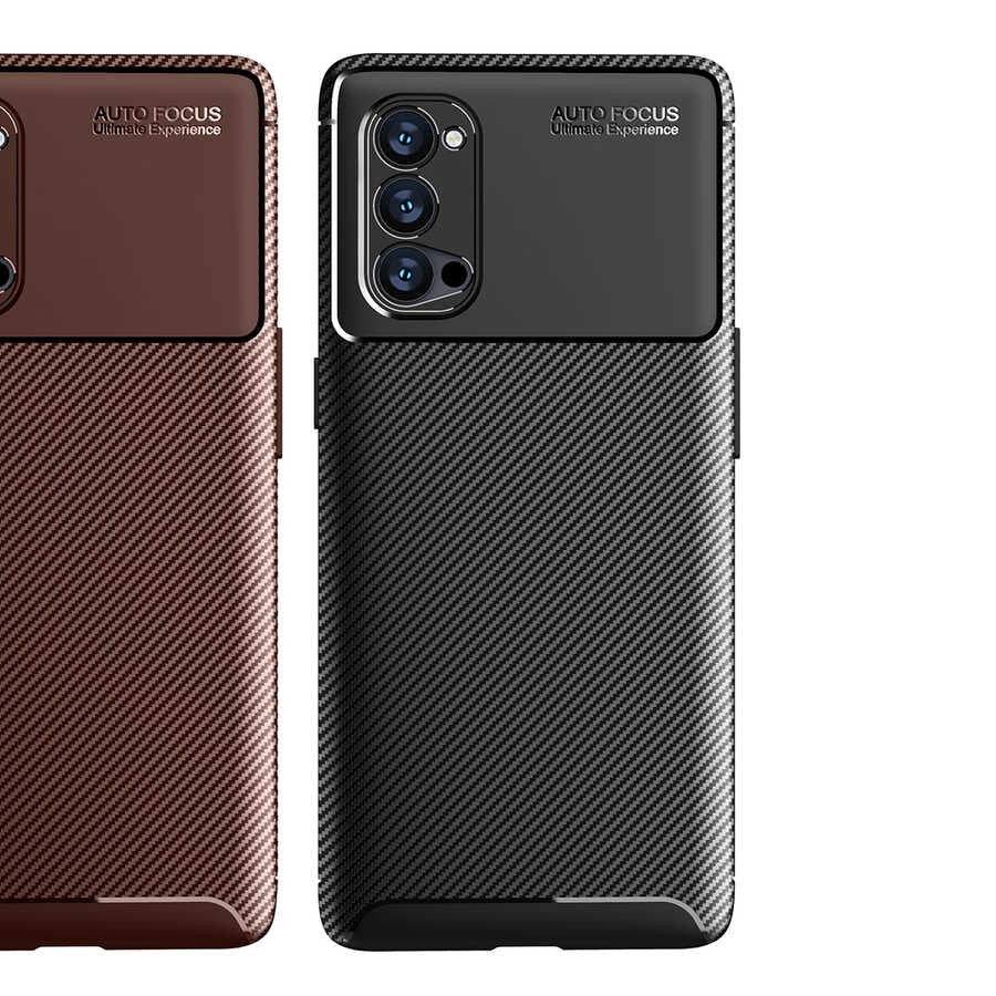 Oppo Reno 4 Pro 5G Kılıf Zore Negro Silikon Kapak Kahverengi
