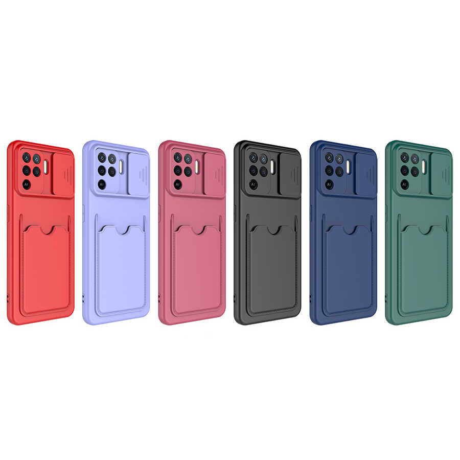 Oppo Reno 5 Lite Kılıf Zore Kartix Kapak Siyah