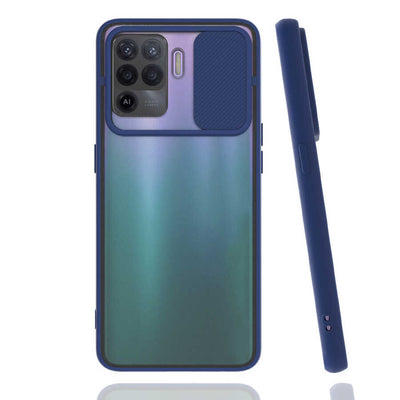 Oppo Reno 5 Lite Kılıf Zore Lensi Kapak Lacivert