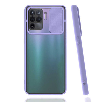 Oppo Reno 5 Lite Kılıf Zore Lensi Kapak Lila