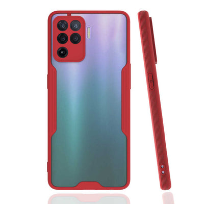 Oppo Reno 5 Lite Kılıf Zore Parfe Kapak Kırmızı