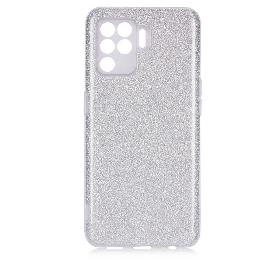 Oppo Reno 5 Lite Kılıf Zore Shining Silikon Gri