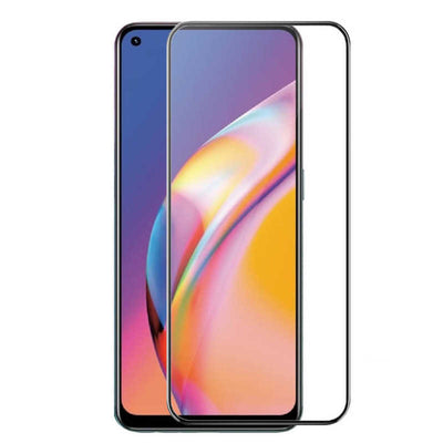 Oppo Reno 5 Lite Zore Kenarları Kırılmaya Dayanıklı Cam Ekran Koruyucu Siyah
