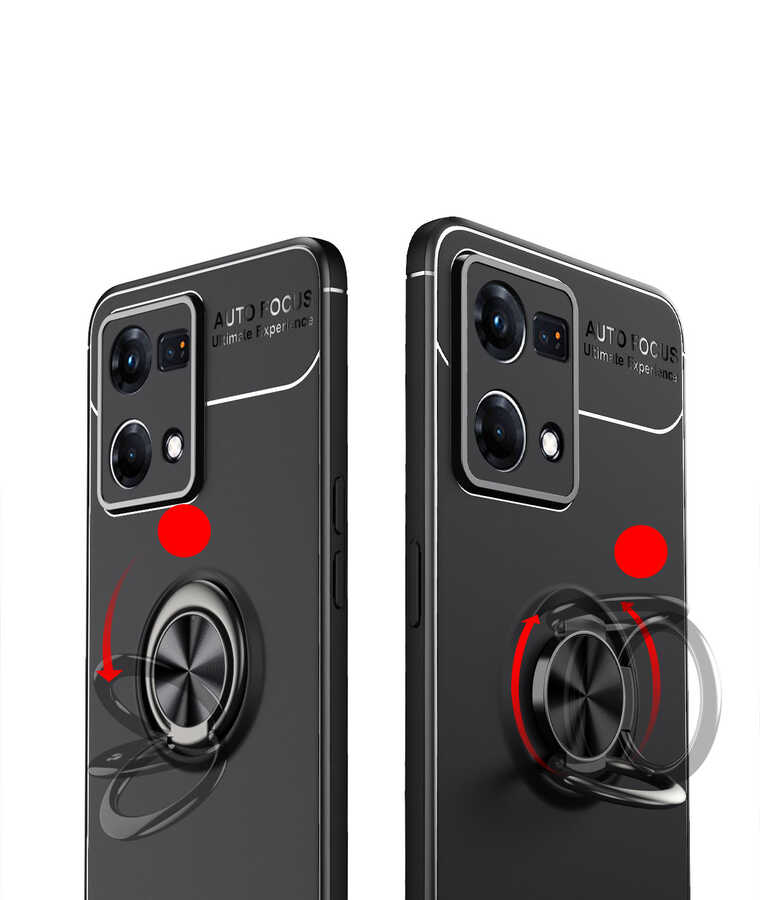 Oppo Reno 7 4G Kılıf Zore Ravel Silikon Kapak Siyah