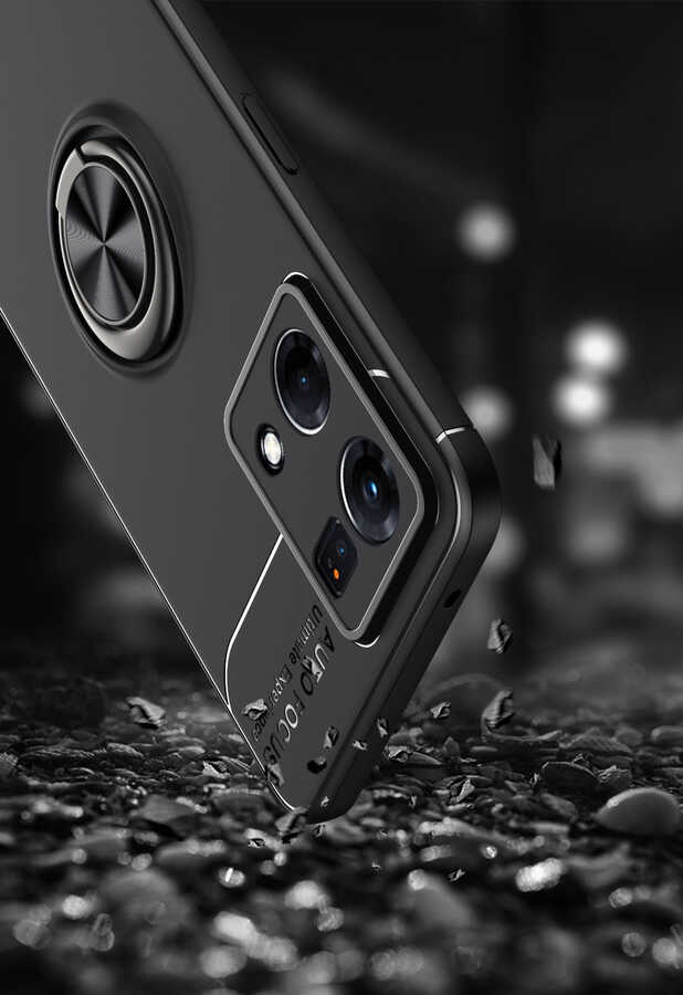 Oppo Reno 7 4G Kılıf Zore Ravel Silikon Kapak Siyah