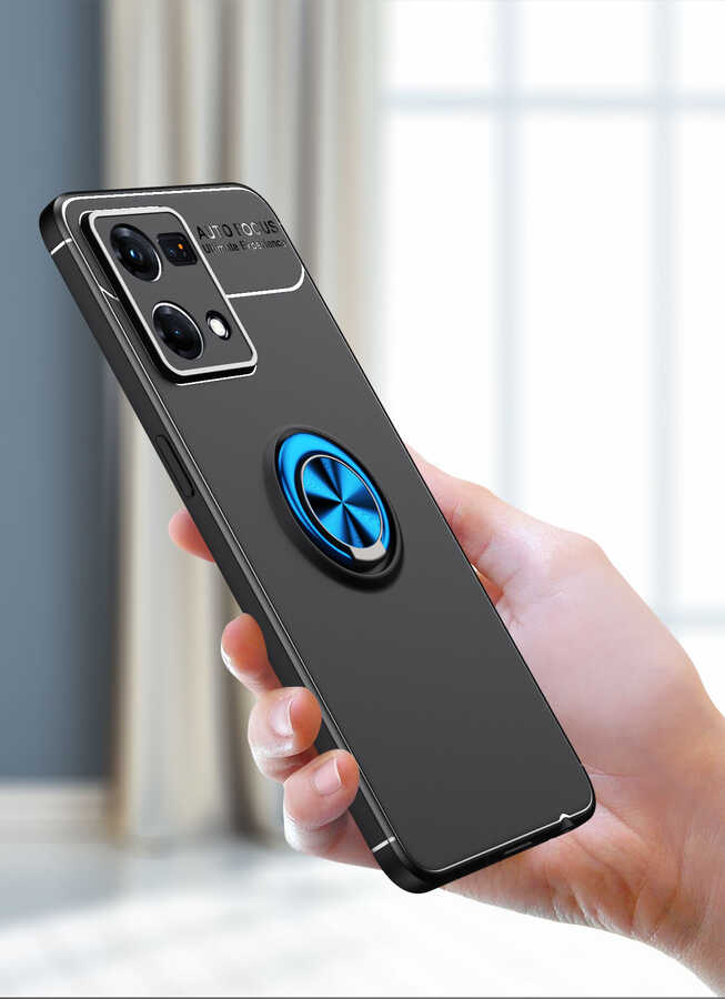 Oppo Reno 7 4G Kılıf Zore Ravel Silikon Kapak Mavi