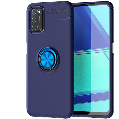 Oppo Reno A72 Kılıf Zore Ravel Silikon Kapak Siyah-Kırmızı