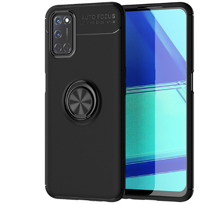 Oppo Reno A72 Kılıf Zore Ravel Silikon Kapak Siyah