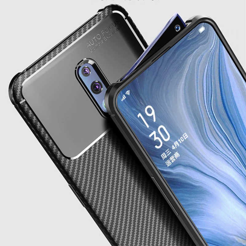 Oppo Reno Kılıf Zore Negro Silikon Kapak Kahverengi