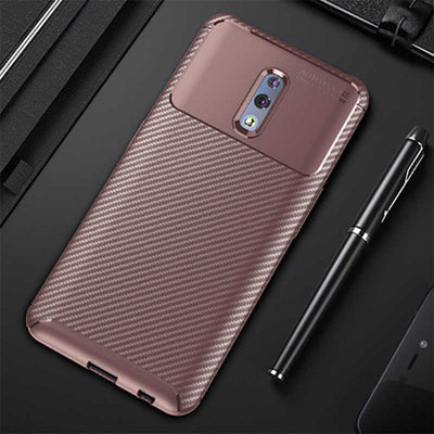 Oppo Reno Kılıf Zore Negro Silikon Kapak Kahverengi