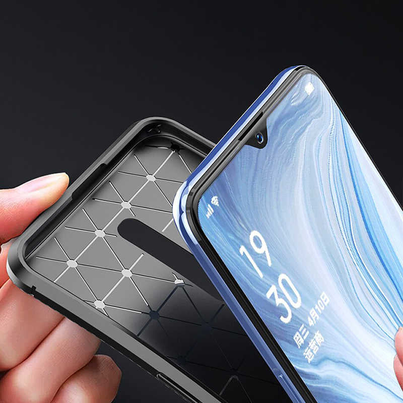 Oppo Reno Z Kılıf Zore Negro Silikon Kapak Lacivert