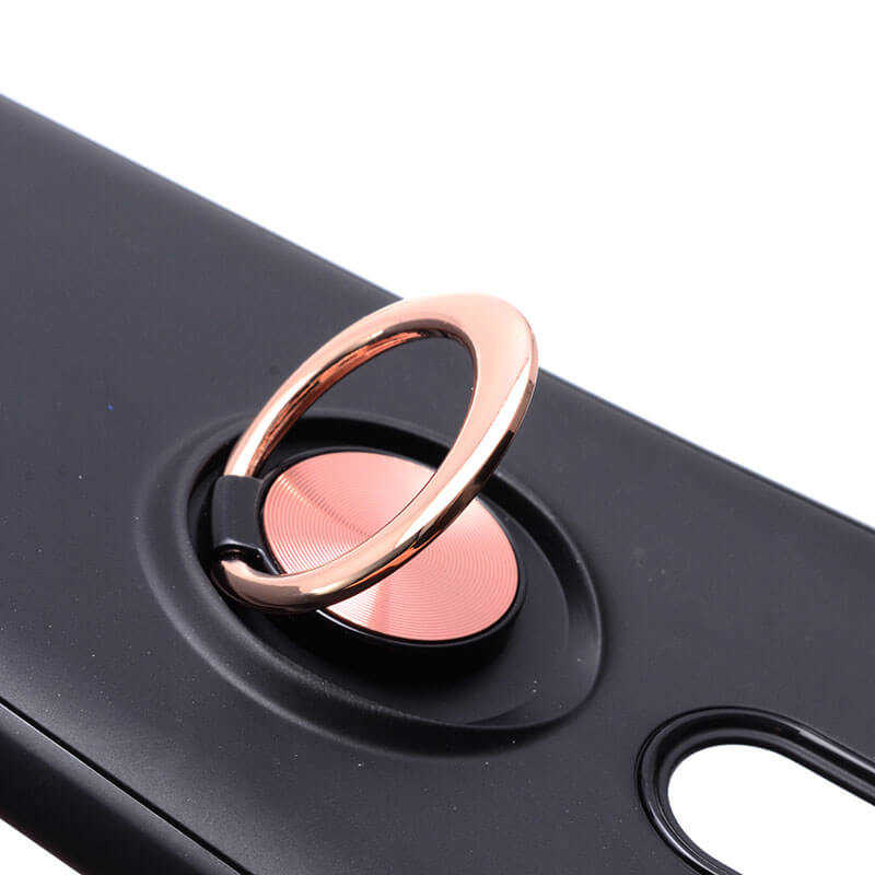 Oppo RX17 Pro Kılıf Zore Ravel Silikon Kapak Siyah-Rose Gold