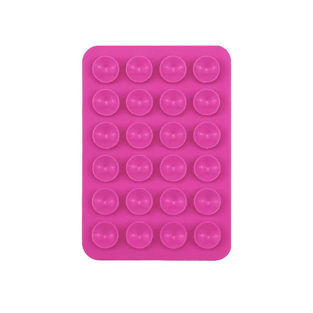 Öpücüklü 02 Çift Taraflı Silikon Telefon Tutucu 6,50cm x 10cm Pembe Koyu