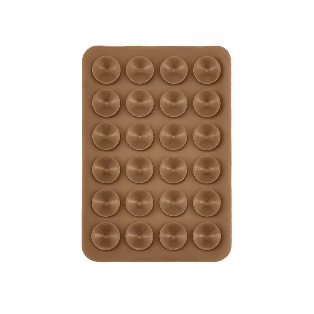 Öpücüklü 02 Çift Taraflı Silikon Telefon Tutucu 6,50cm x 10cm Kahverengi