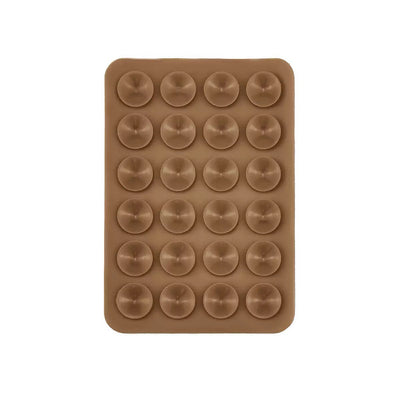 Öpücüklü 02 Çift Taraflı Silikon Telefon Tutucu 6,50cm x 10cm Kahverengi