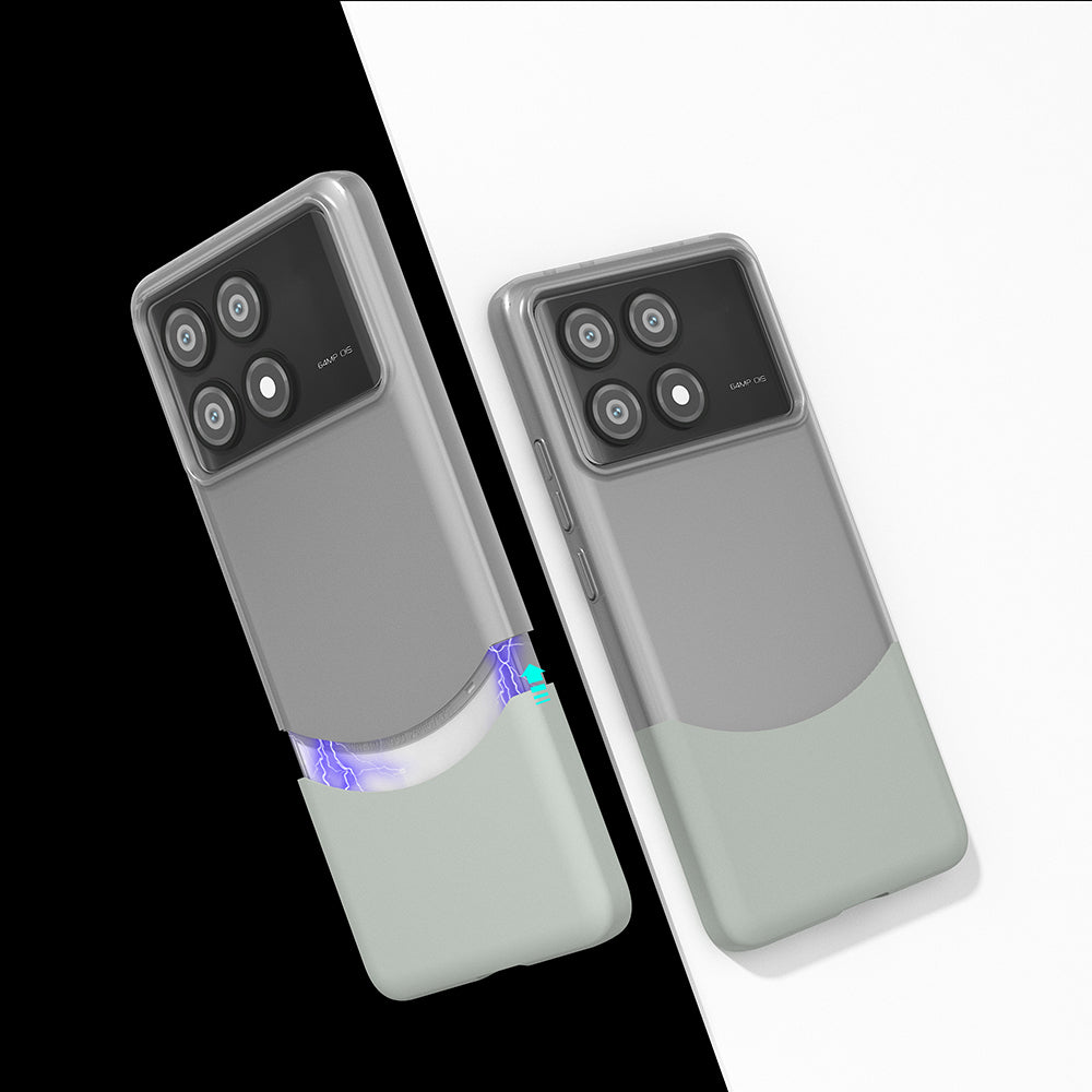 Poco X6 Pro Kılıf Mıknatıslı Zore Duble Kapak Gri