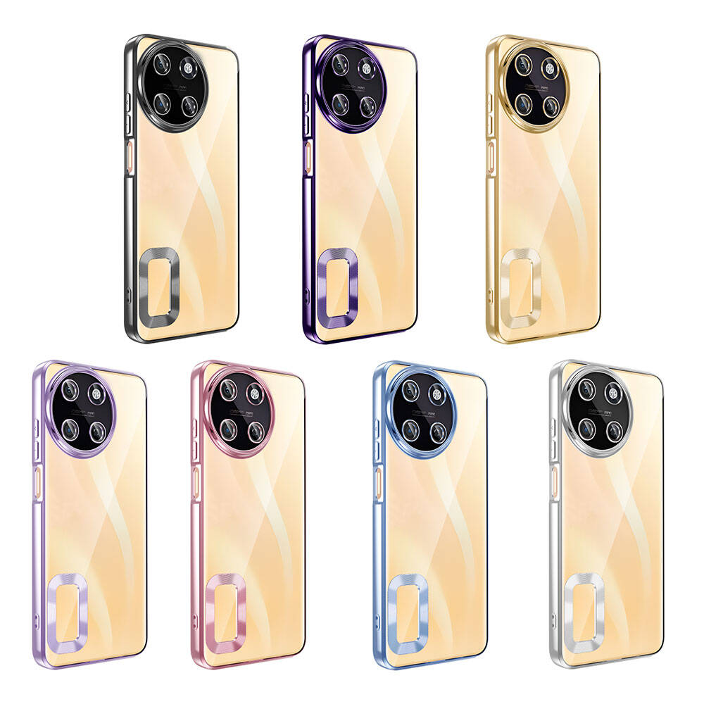 Realme 11 4G Kılıf Kamera Korumalı Logo Gösteren Zore Omega Kapak Derin Mor