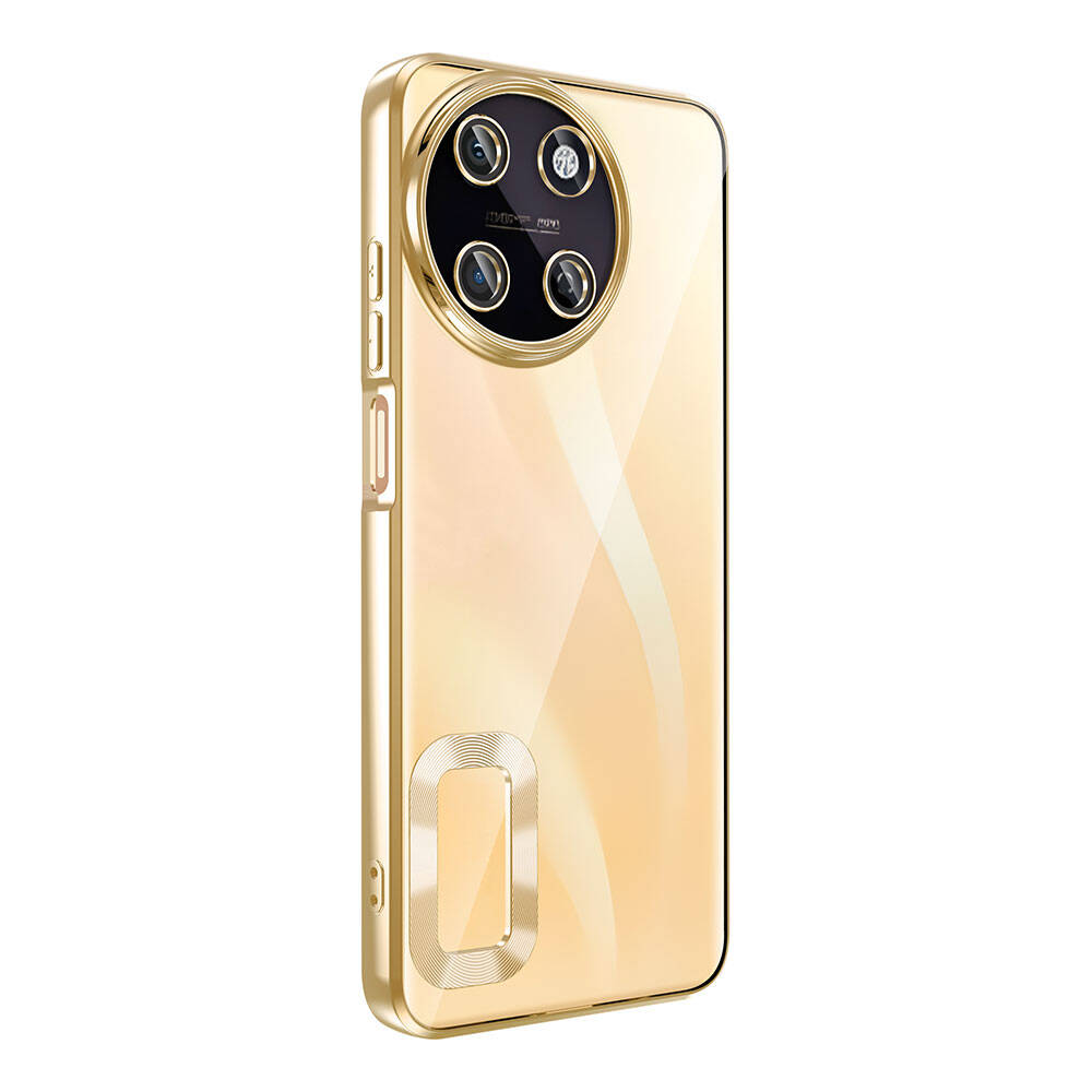 Realme 11 4G Kılıf Kamera Korumalı Logo Gösteren Zore Omega Kapak Gümüş