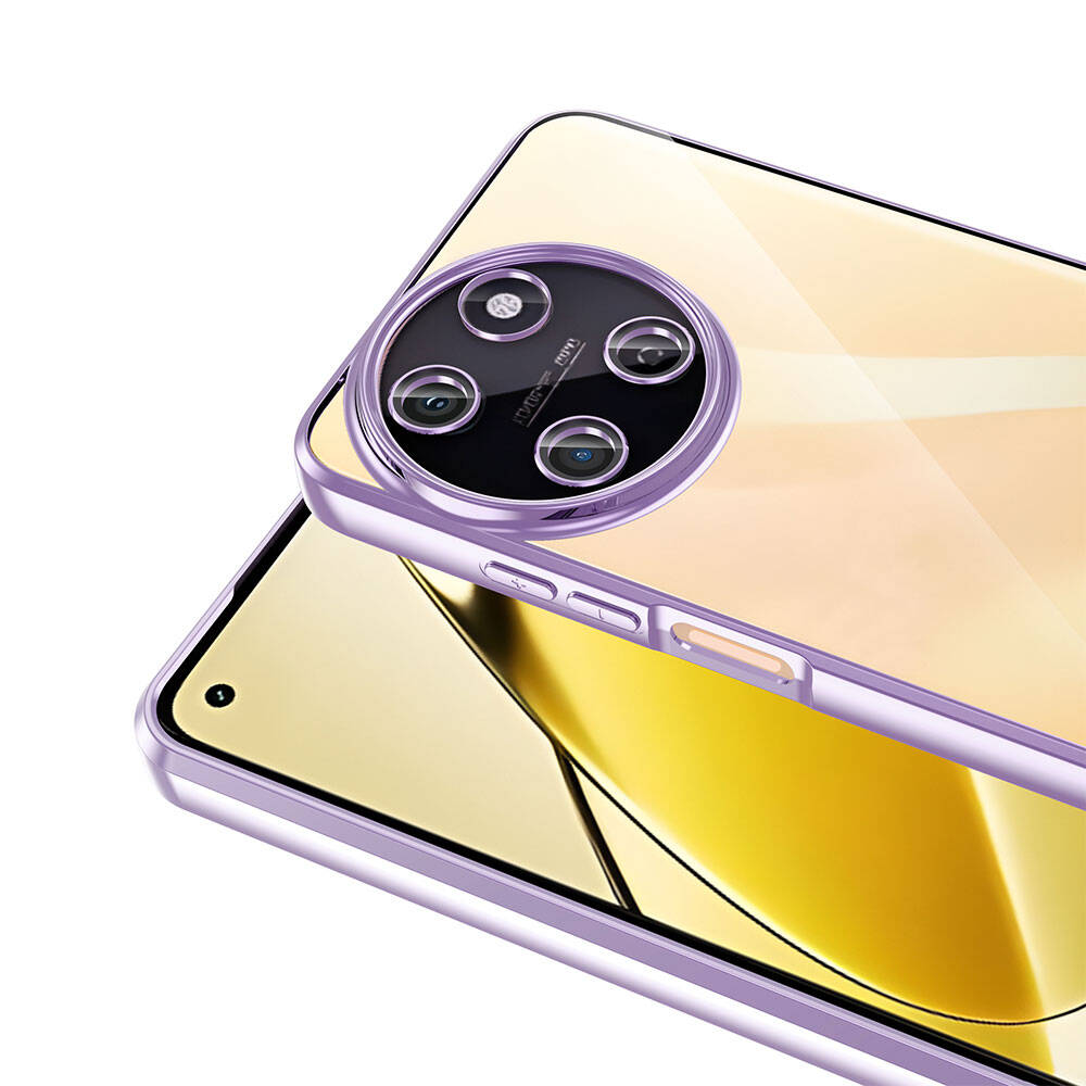Realme 11 4G Kılıf Kamera Korumalı Logo Gösteren Zore Omega Kapak Gümüş