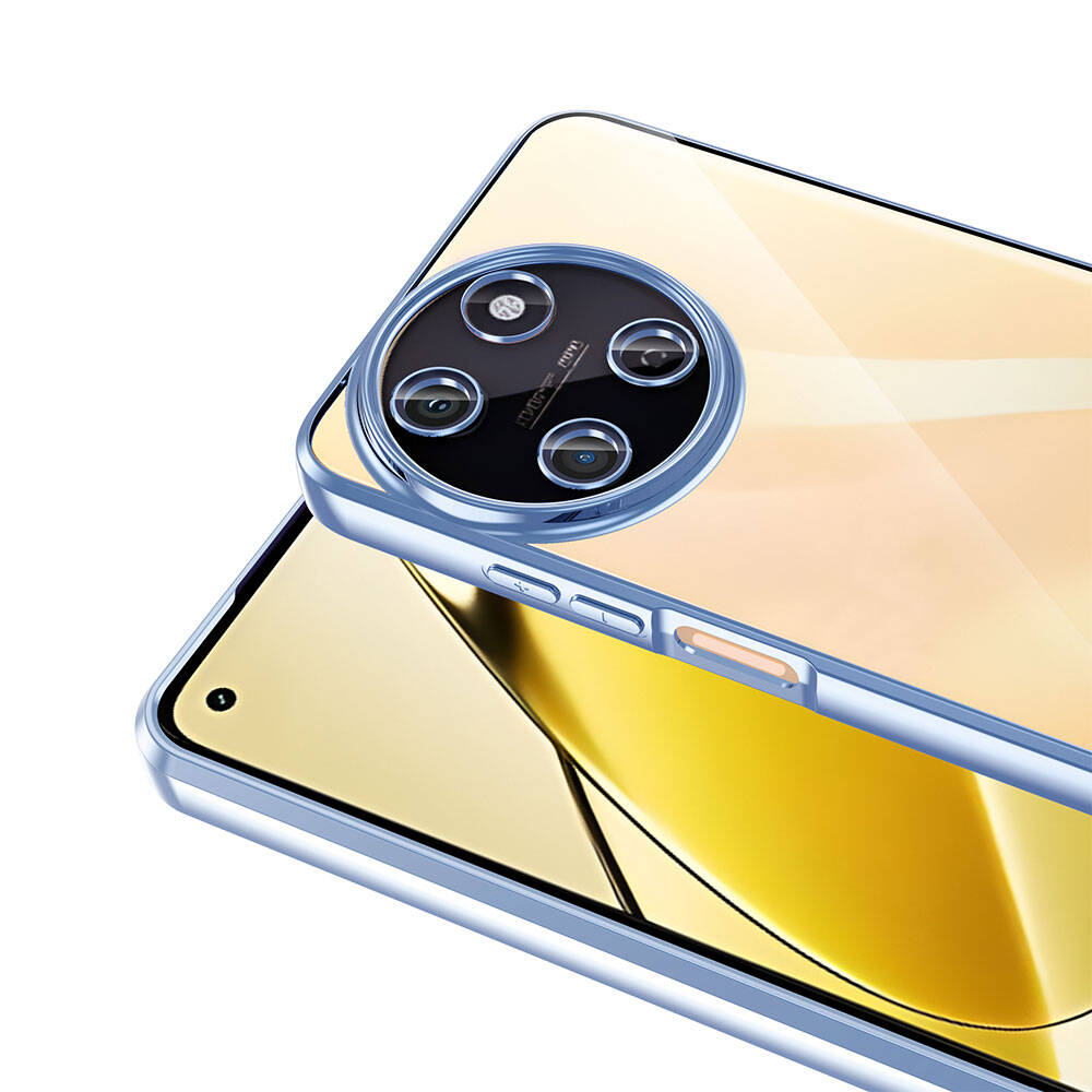 Realme 11 4G Kılıf Kamera Korumalı Logo Gösteren Zore Omega Kapak Gümüş