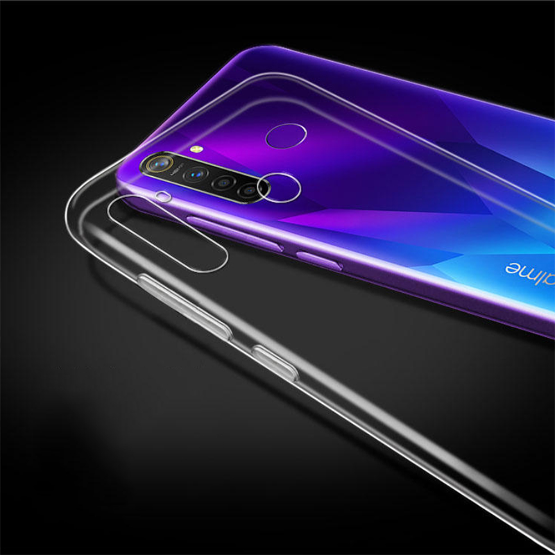 Realme 5 Pro Kılıf Zore Süper Silikon Kapak Renksiz