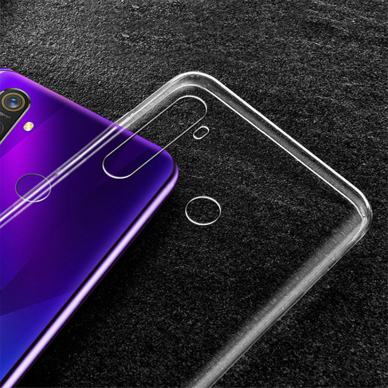 Realme 5 Pro Kılıf Zore Süper Silikon Kapak Renksiz