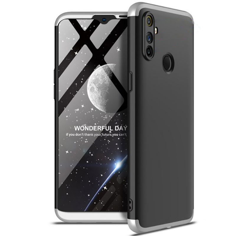 Realme 5İ Kılıf Zore Ays Kapak Siyah-Gri