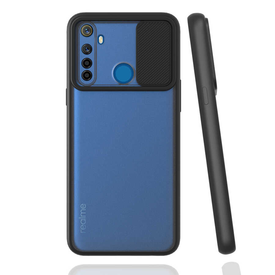 Realme 5İ Kılıf Zore Lensi Kapak Siyah