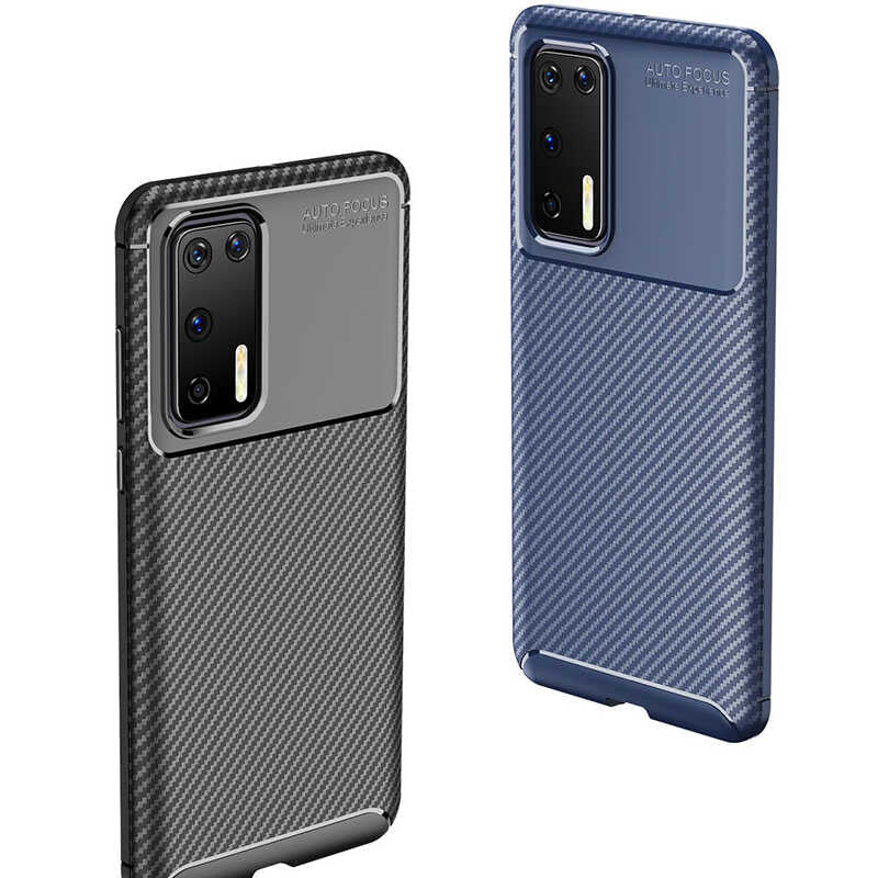 Huawei P40 Kılıf Zore Negro Silikon Kapak Lacivert