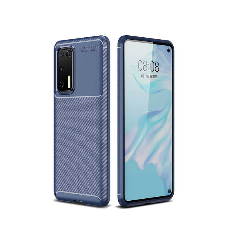 Huawei P40 Kılıf Zore Negro Silikon Kapak Lacivert