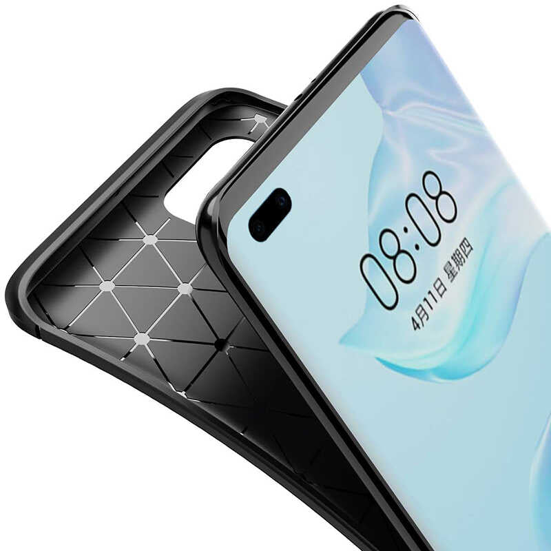 Huawei P40 Pro Kılıf Zore Negro Silikon Kapak Kahverengi
